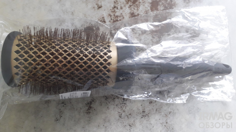 Расческа-брашинг для волос AMB Черная Металлический ворс (52 мм)