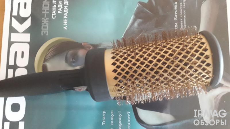 Расческа-брашинг для волос AMB Черная Металлический ворс (52 мм)
