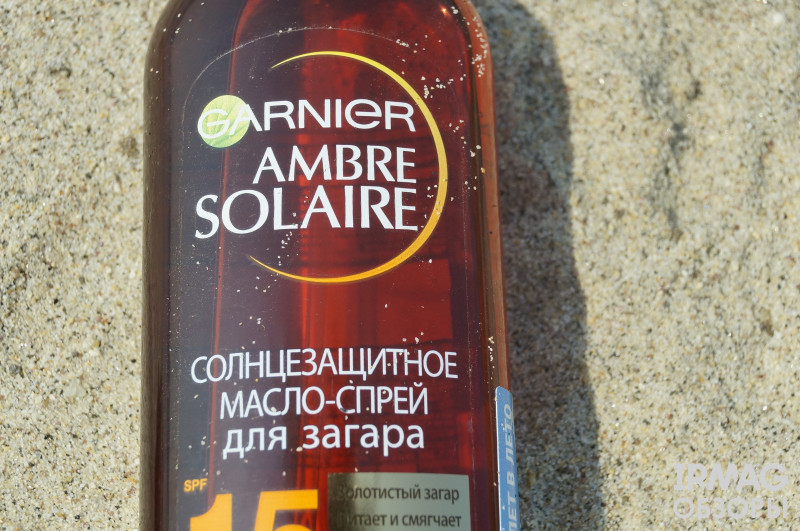 обзор на масло-спрей Garnier Ambre Solaire SPF 15 