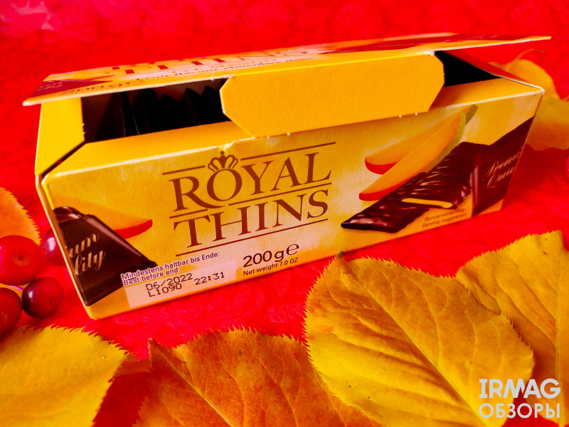 ![Шоколад молочный Halloren Royal Thins со вкусом Манго (200 г)](30269)